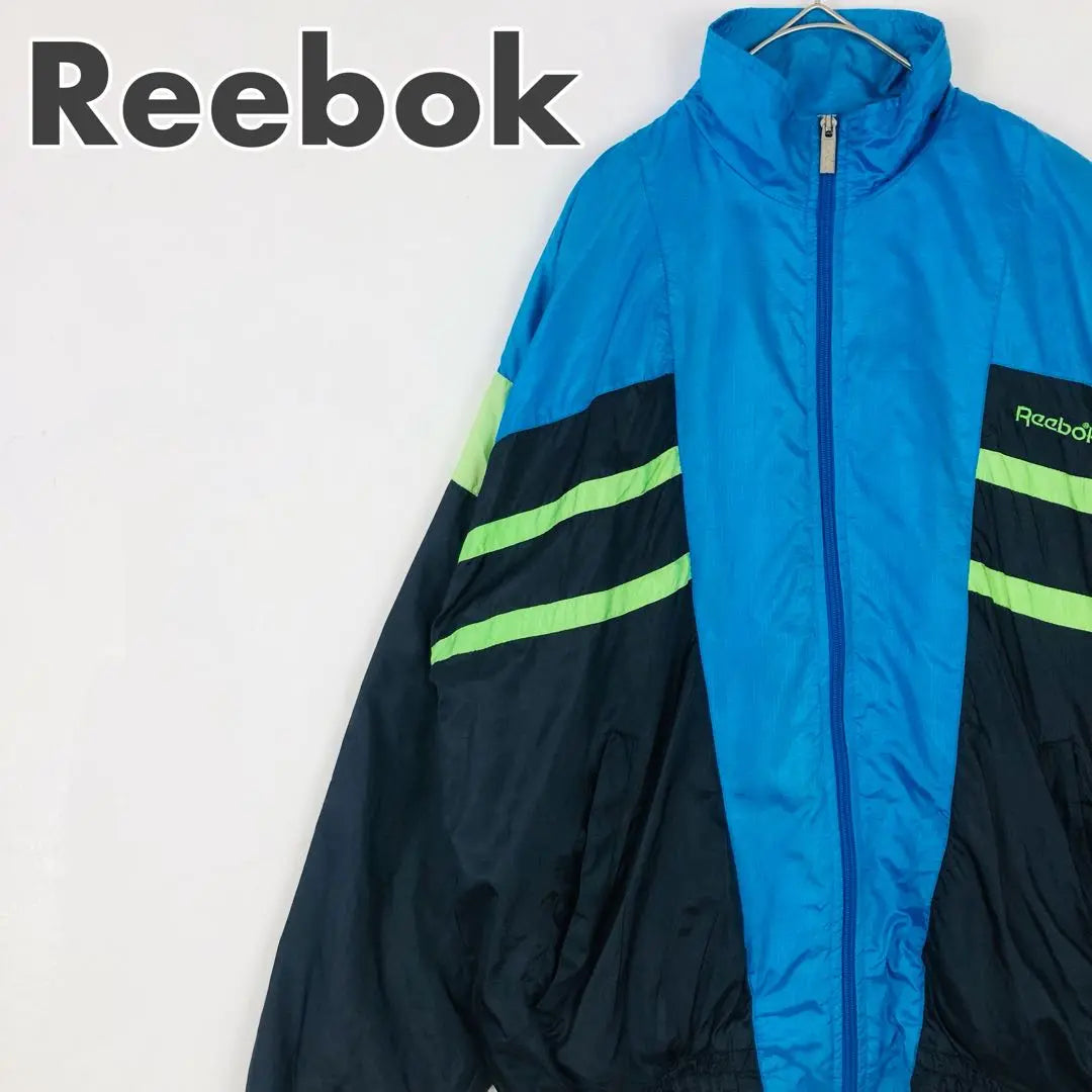 1887 Reebok jersey track jacket embroidered logo loose black