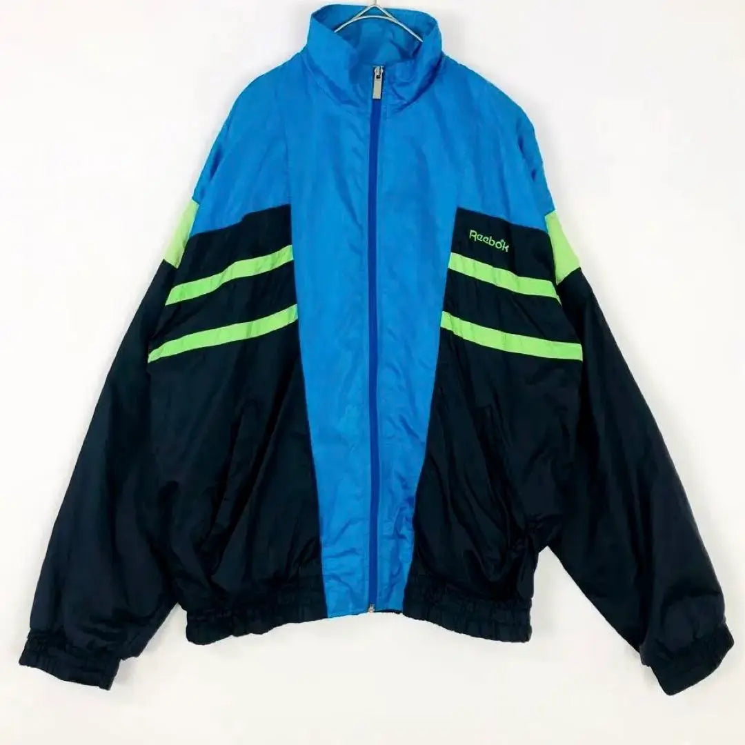 1887 Reebok jersey track jacket embroidered logo loose black