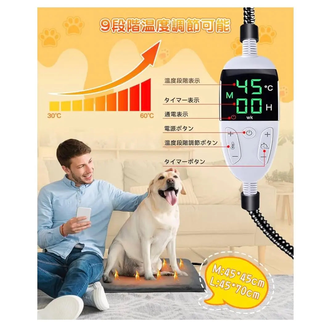 Nueva mascota sin usar para mascota más caliente alfombra caliente temperatura ajustable cubierta energética con cubierta energética | 新品 未使用 ペット用ヒーター ホットカーペット 温度調整可 省エネ カバー付き