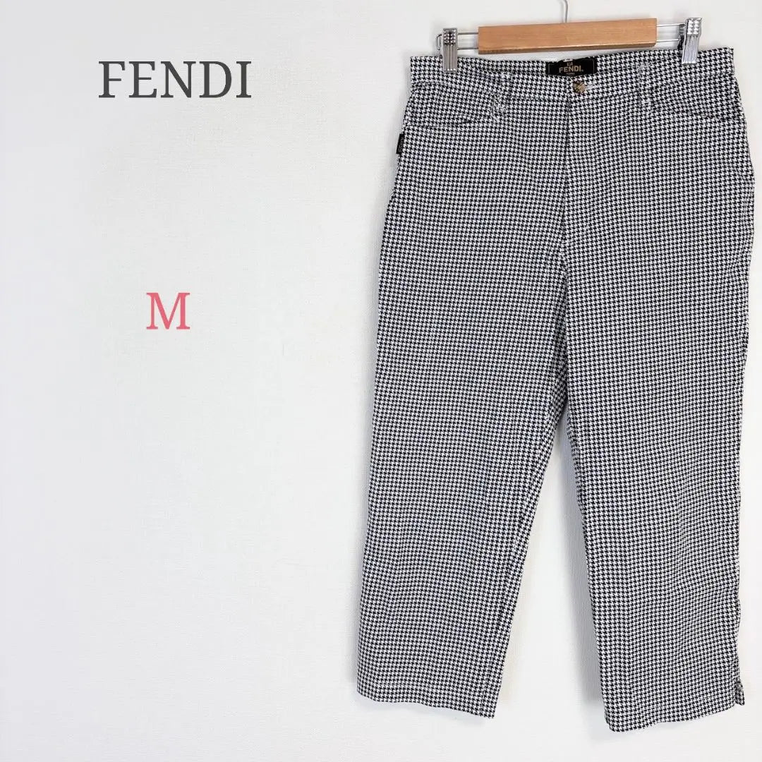 ◇Fendi [M] Pantalón corto Estampado pata de gallo Slim Hermoso elástico