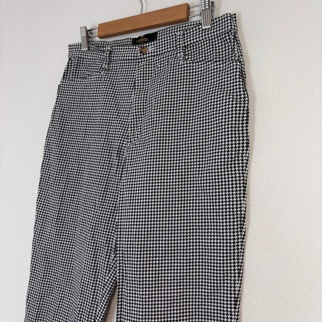 ◇Fendi [M] Pantalón corto Estampado pata de gallo Slim Hermoso elástico