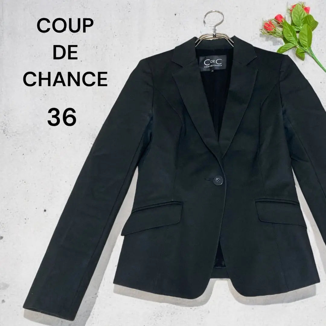 [Estándar] Chaqueta a medida Cud -shaence negra 36 Oficina | 【定番】クードシャンス ツイード テーラード ジャケット ブラック36 オフィス