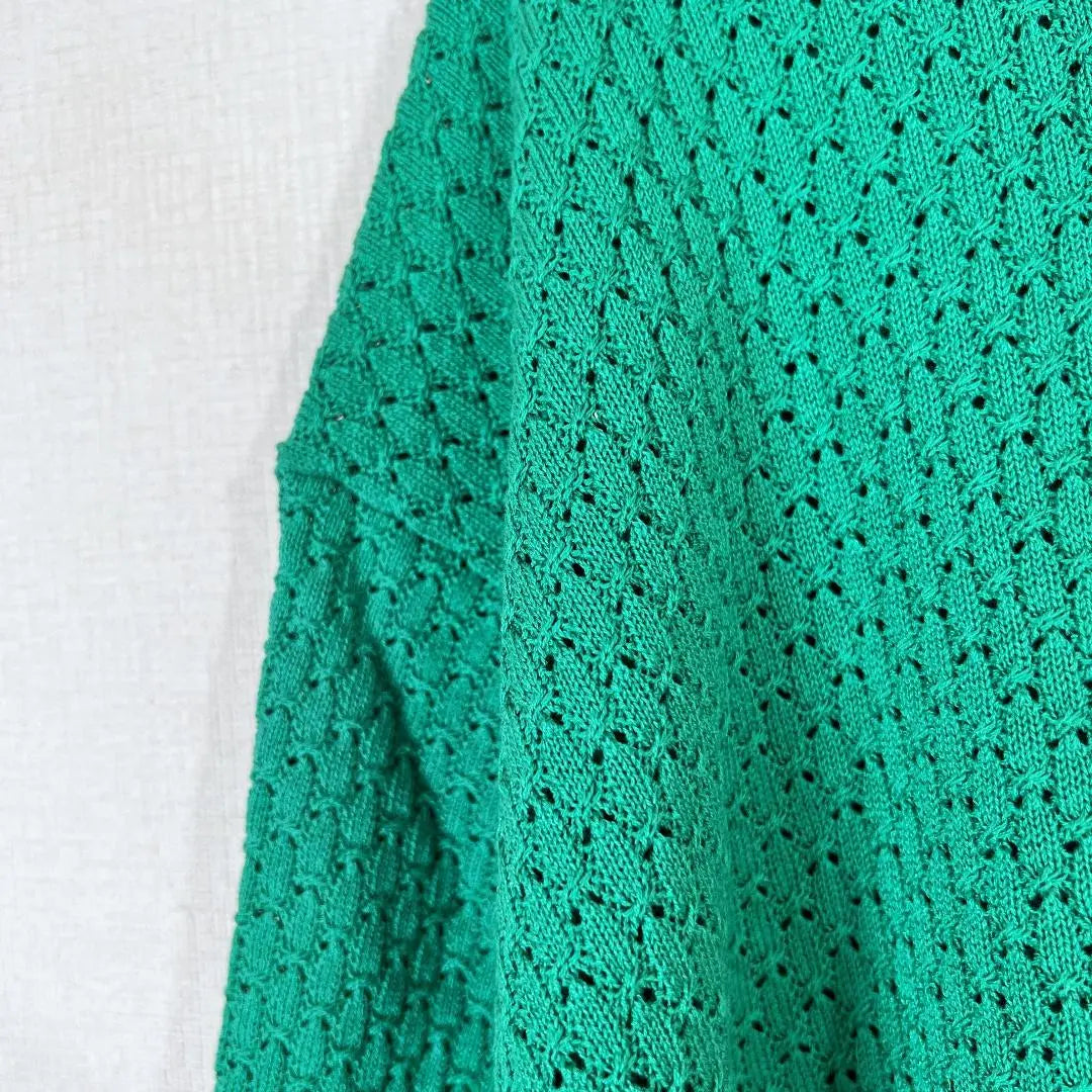 [GU] GU Green Short Sleeve Knit Sweater for Women XL Size