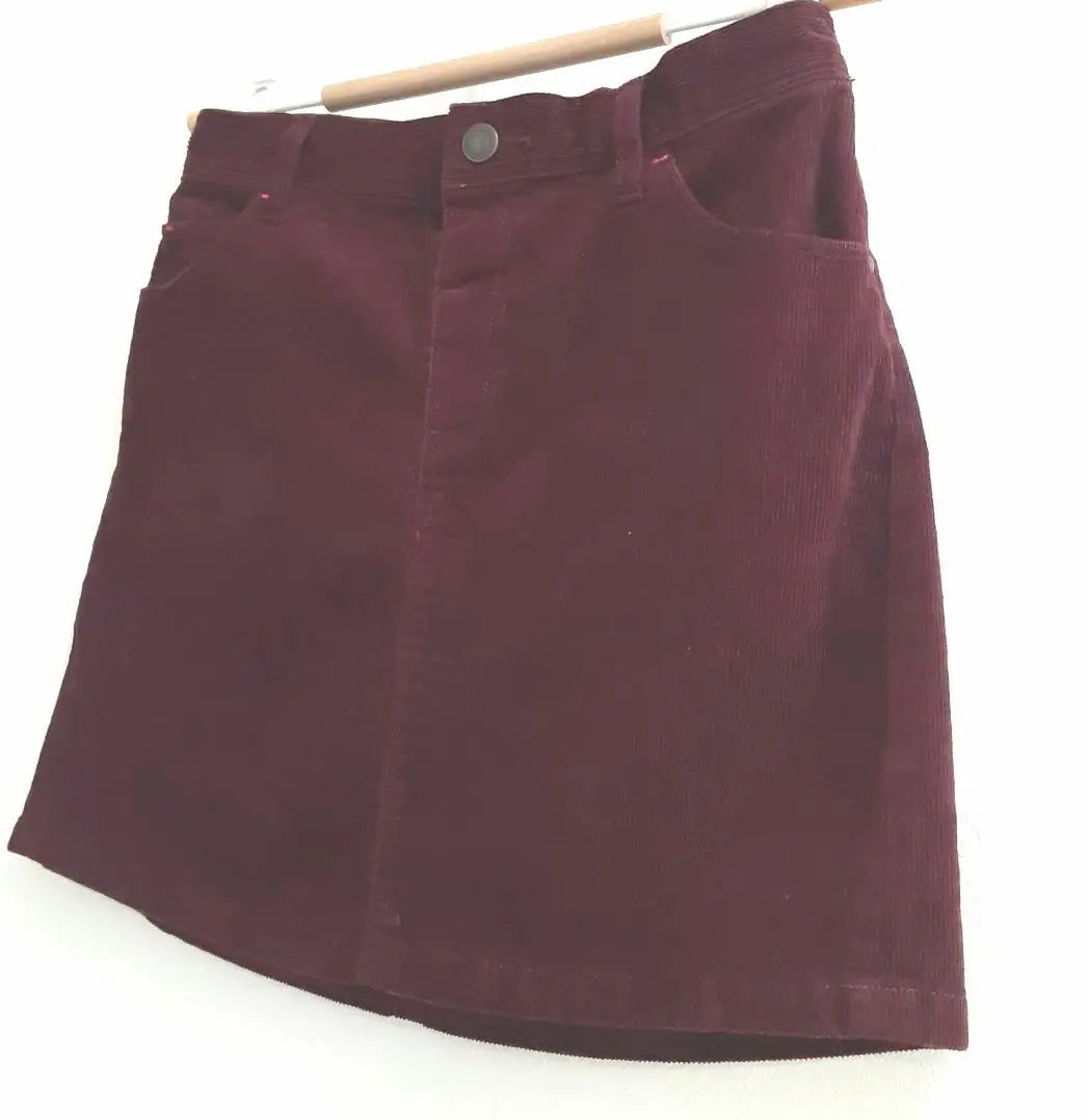 ☆Good condition☆ Uniqlo Kids Bordeaux thin corduroy skirt L 135-145