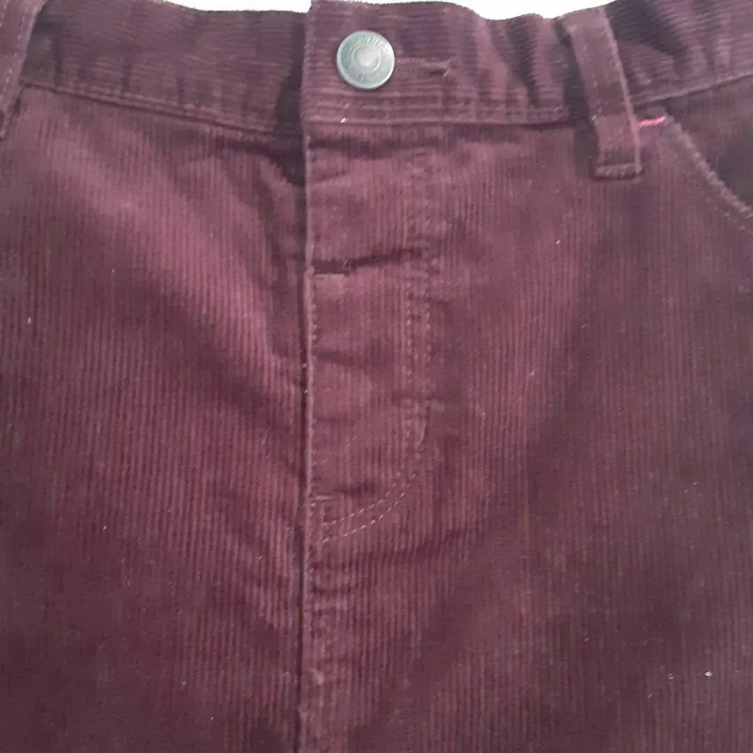 ☆Good condition☆ Uniqlo Kids Bordeaux thin corduroy skirt L 135-145