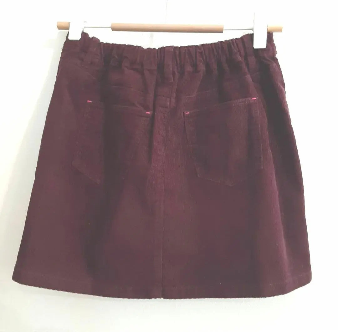 ☆Good condition☆ Uniqlo Kids Bordeaux thin corduroy skirt L 135-145