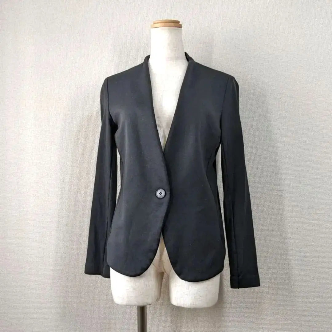 [ICB] Collarless jacket 4 XL black black home washable formal