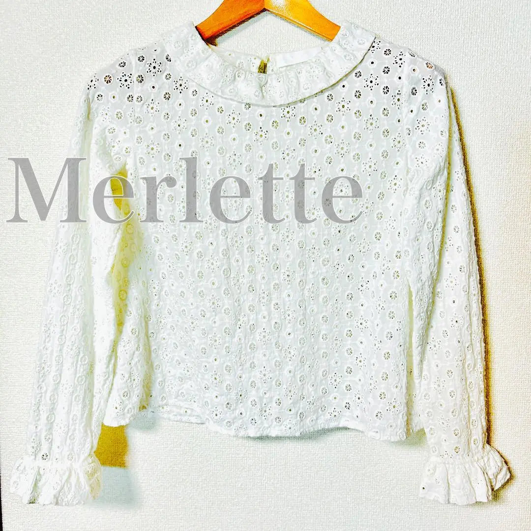 ✨ Raro encaje bordado total ✨ Túnica Merlette Murrette con volantes sensación transparente | ✨希少総刺繍レース✨Merlette マーレット チュニック フリル 透け感