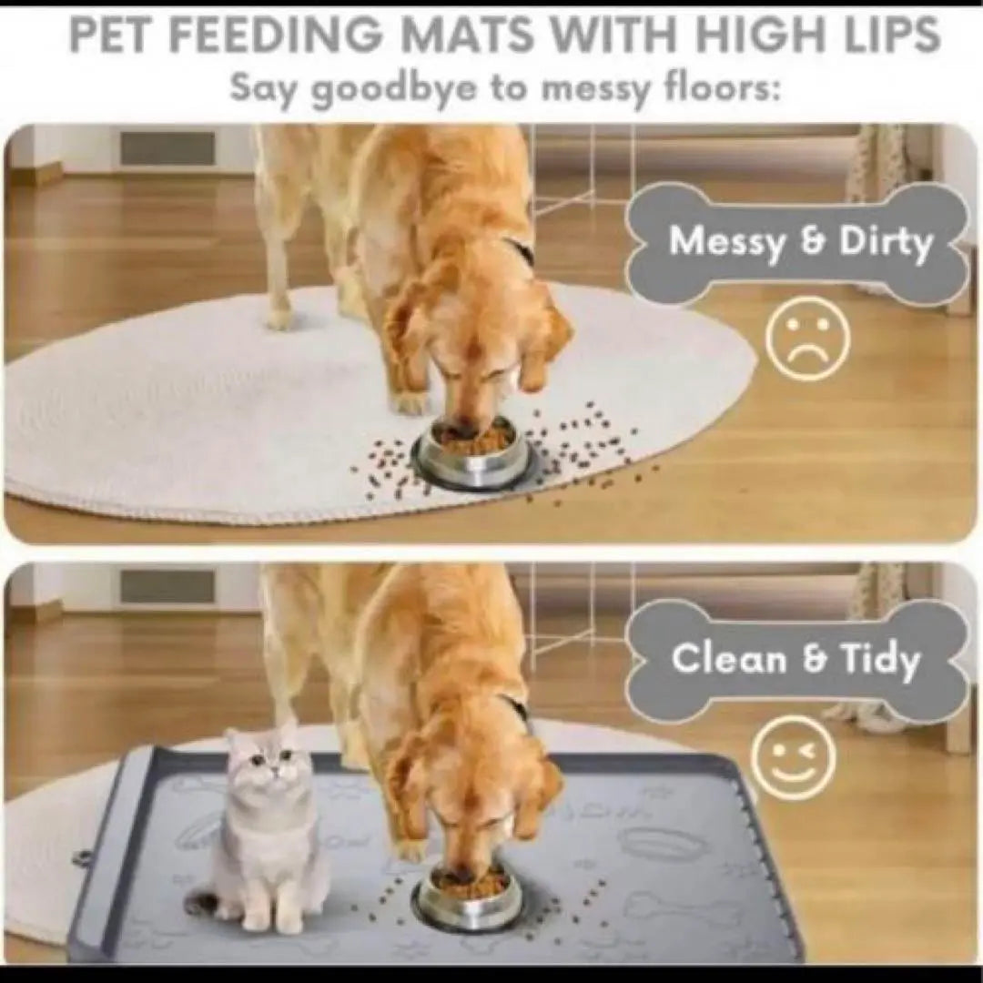 ❤️ Silicone dog cat bowl mat silicon mat feeding food prevention gray ❤️