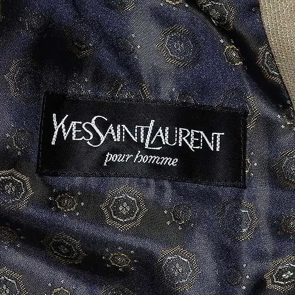 [Yves Saint Laurent] Abrigo largo para hombre talla M gris beige