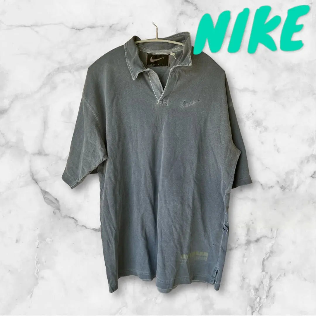 ▽31 90's NIKE Back Print Polo Shirt Swoosh Embroidered