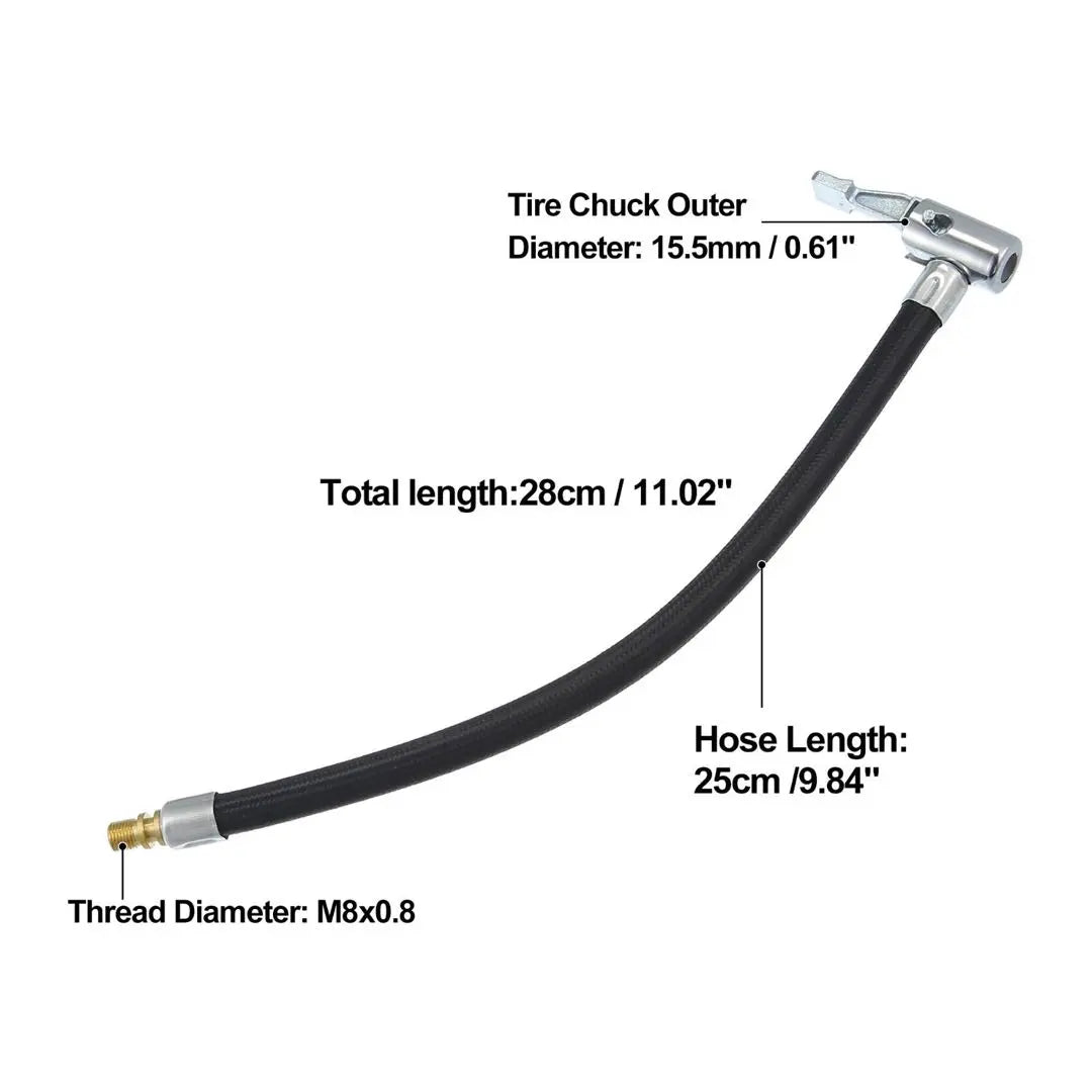 Adaptador de extensión de mandril de aire de tubo de conexión de válvula de neumático de coche de 25cm 1262 | 25 cm車 タイヤバルブ接続パイプエアチャック 延長アダプター 1262