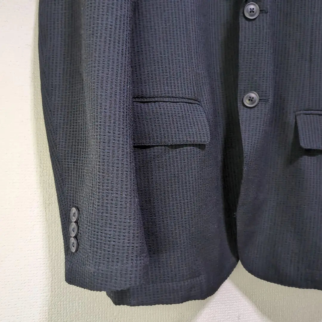 Unused grade✨️Second Style Jacket Pants Seesucker Navy Blue L Stretch