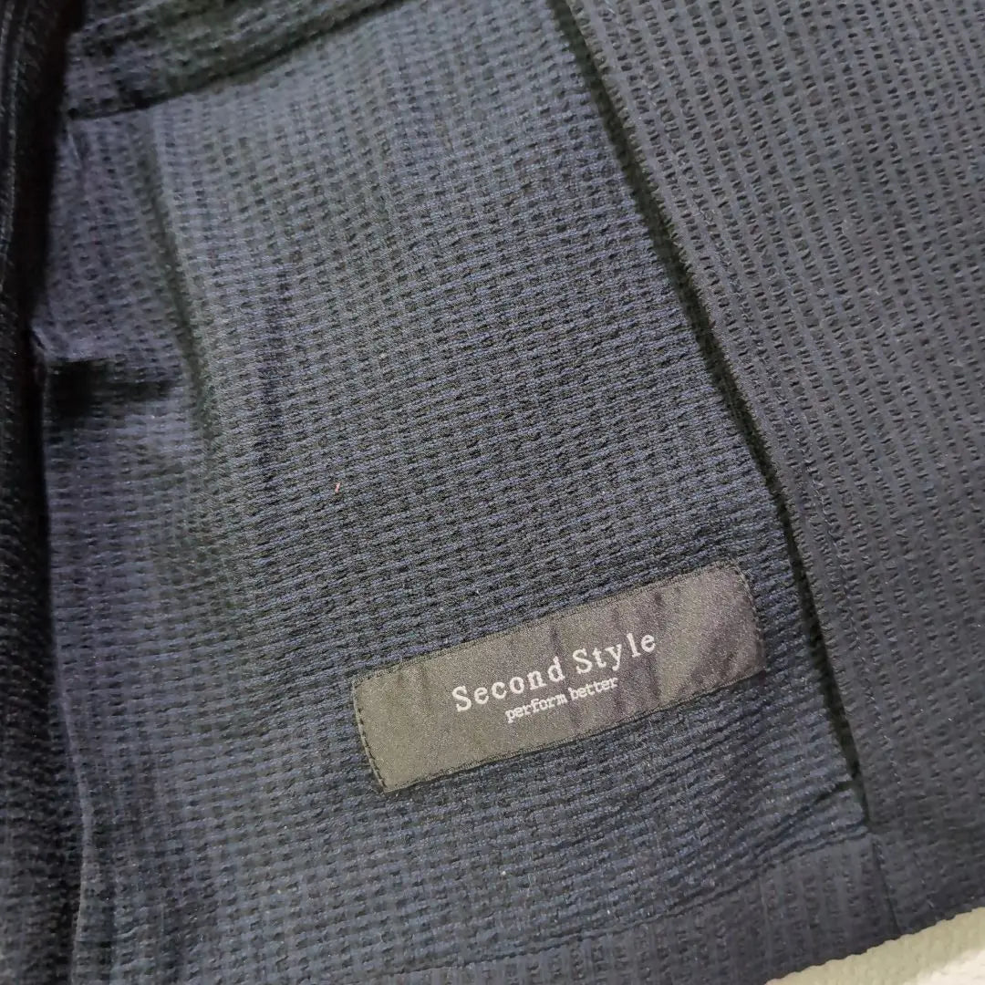 Unused grade✨️Second Style Jacket Pants Seesucker Navy Blue L Stretch