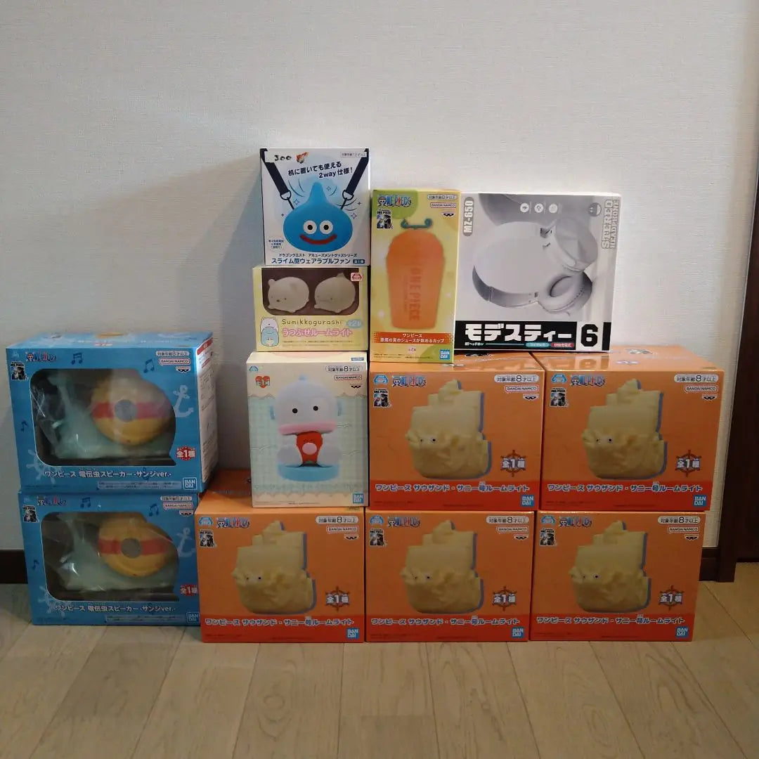 [Unopened] Bandai One Piece Speaker & Room Light and 12 Sets