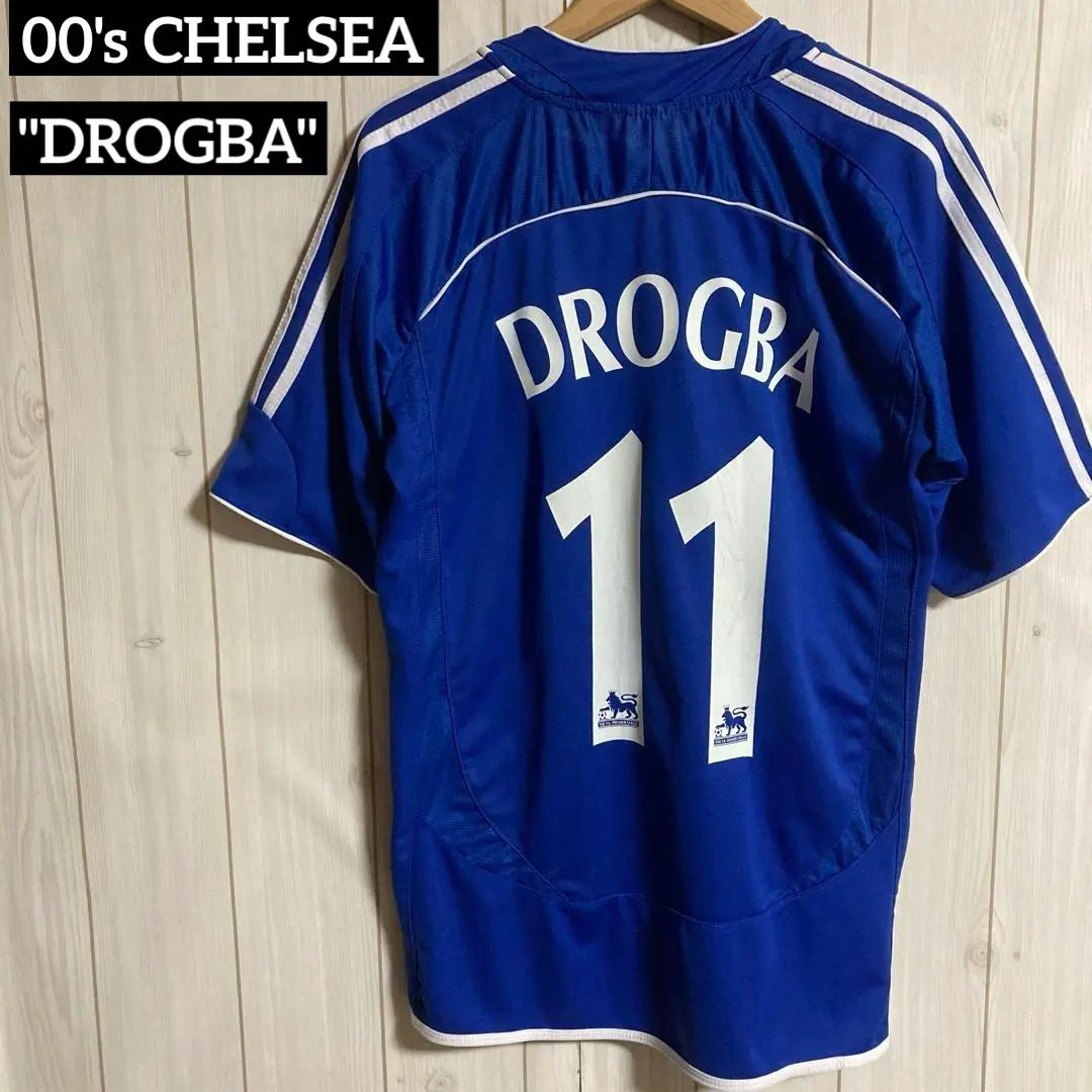 00S Chelsea FC Dogba 11th Vintage Soccer Uniform Game Shirt