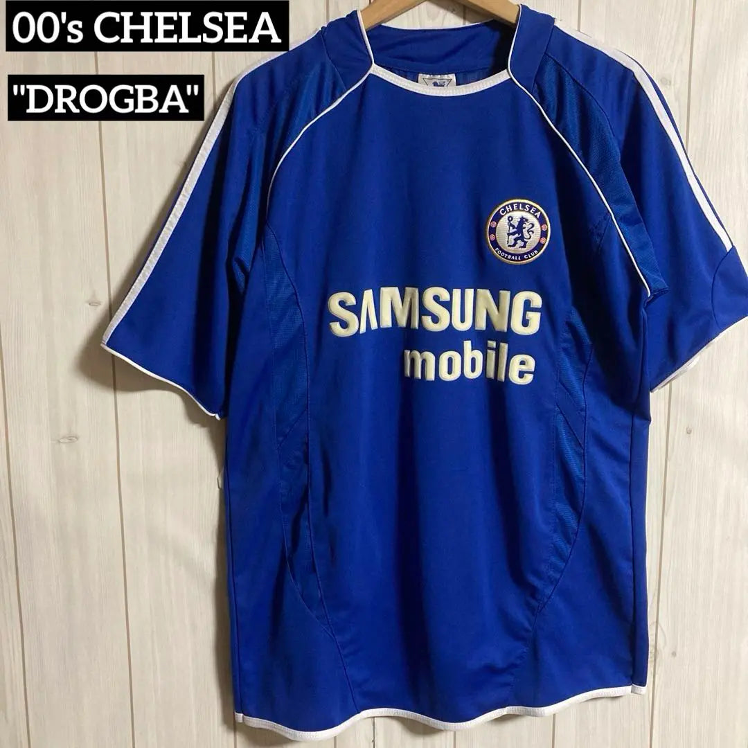 00S Chelsea FC Dogba 11th Vintage Soccer Uniform Game Shirt