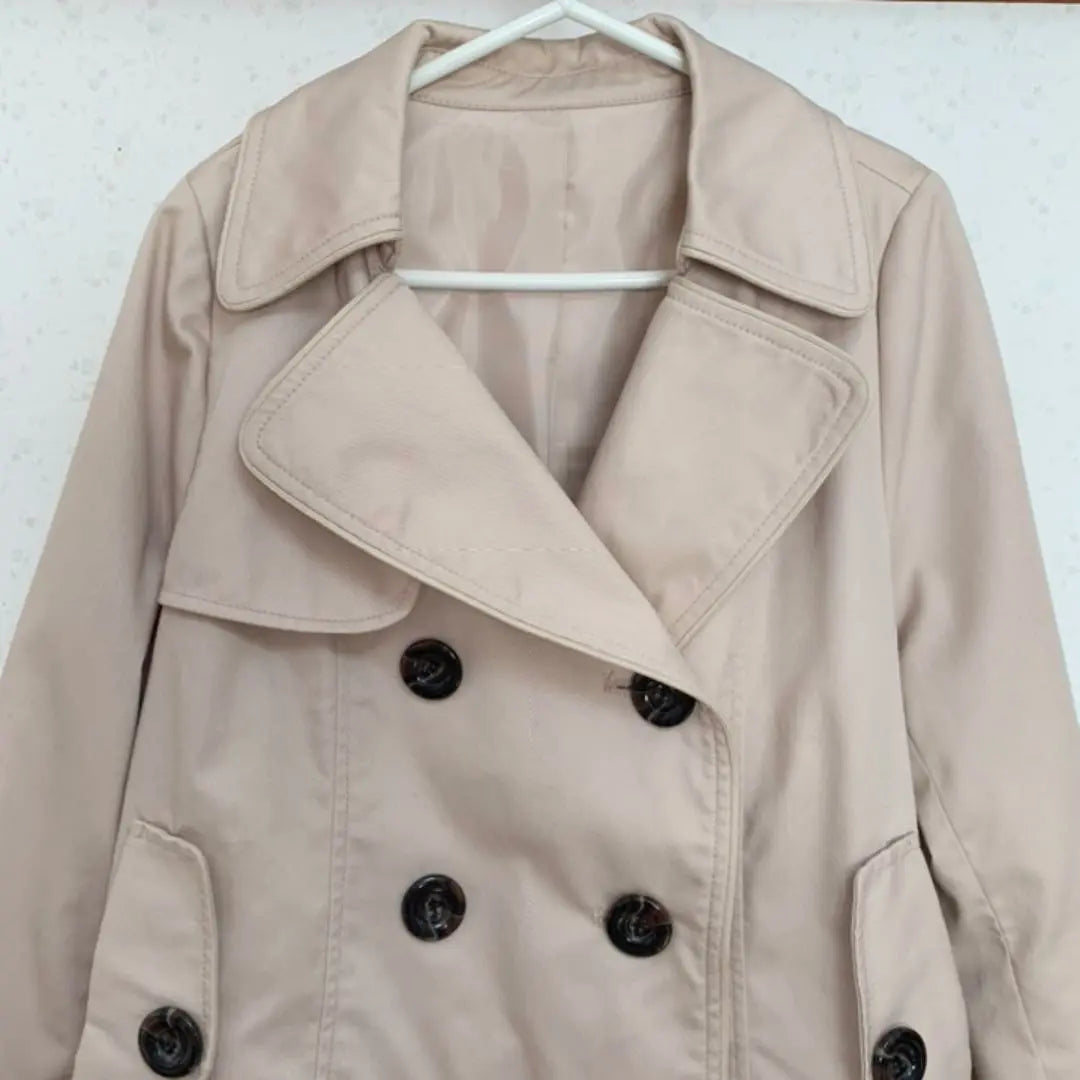 ｟ Fashionable cute ｠ Short trench coat 9AR 9 M size beige | ｟オシャレ 可愛い｠ショートトレンチコート 9AR 9号 Mサイズ ベージュ