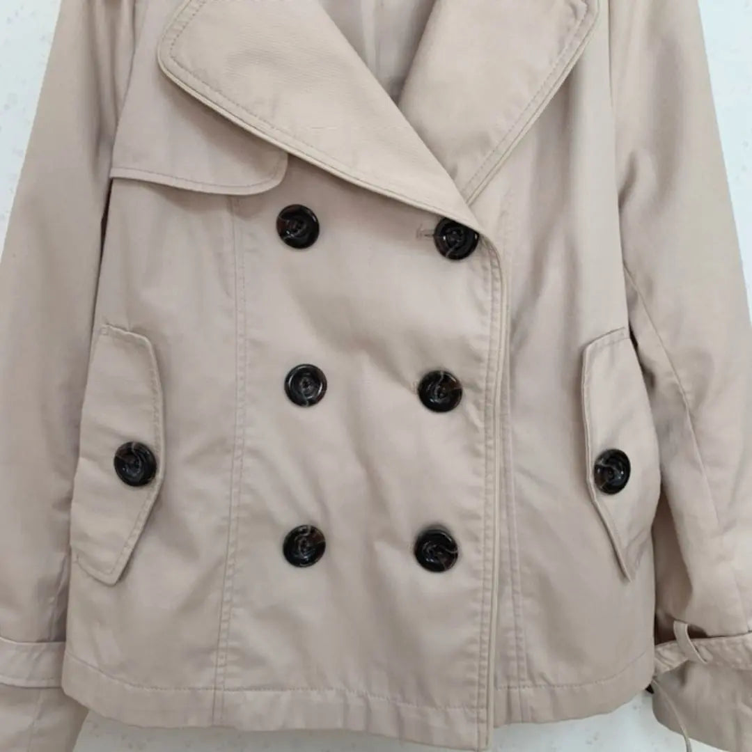 ｟ Fashionable cute ｠ Short trench coat 9AR 9 M size beige | ｟オシャレ 可愛い｠ショートトレンチコート 9AR 9号 Mサイズ ベージュ