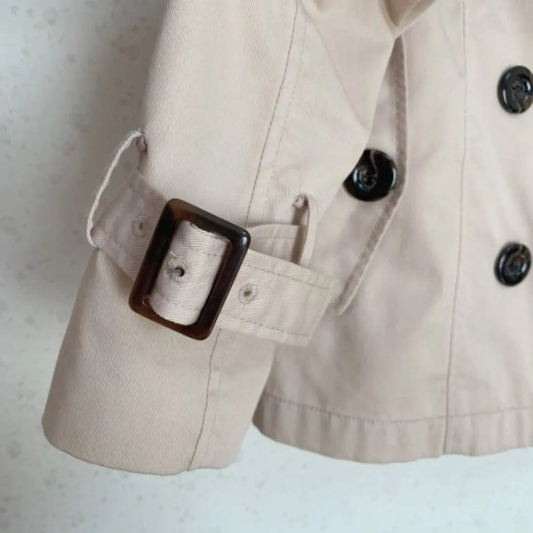 ｟ Fashionable cute ｠ Short trench coat 9AR 9 M size beige | ｟オシャレ 可愛い｠ショートトレンチコート 9AR 9号 Mサイズ ベージュ