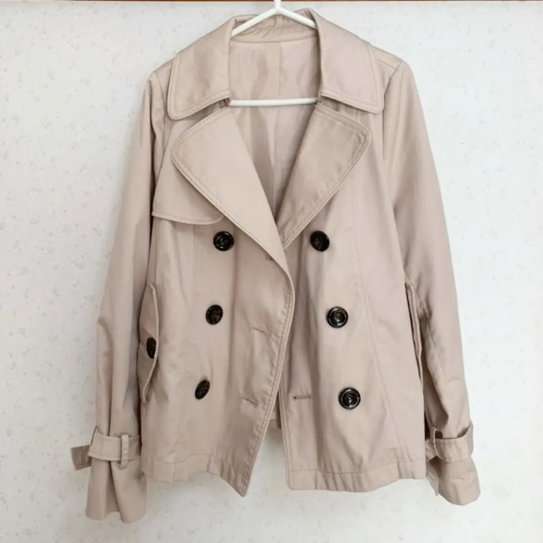 ｟ Fashionable cute ｠ Short trench coat 9AR 9 M size beige | ｟オシャレ 可愛い｠ショートトレンチコート 9AR 9号 Mサイズ ベージュ