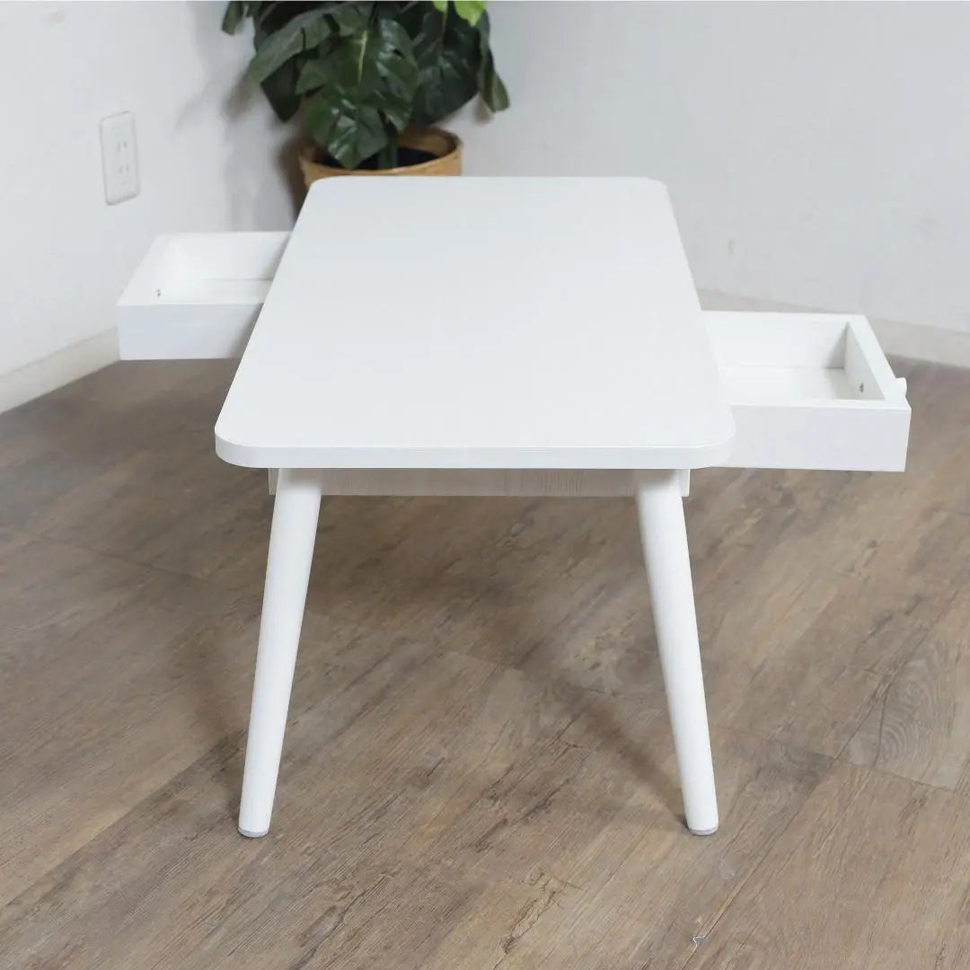 [New] 80cm wide natural wood table with drawers stylish outlet