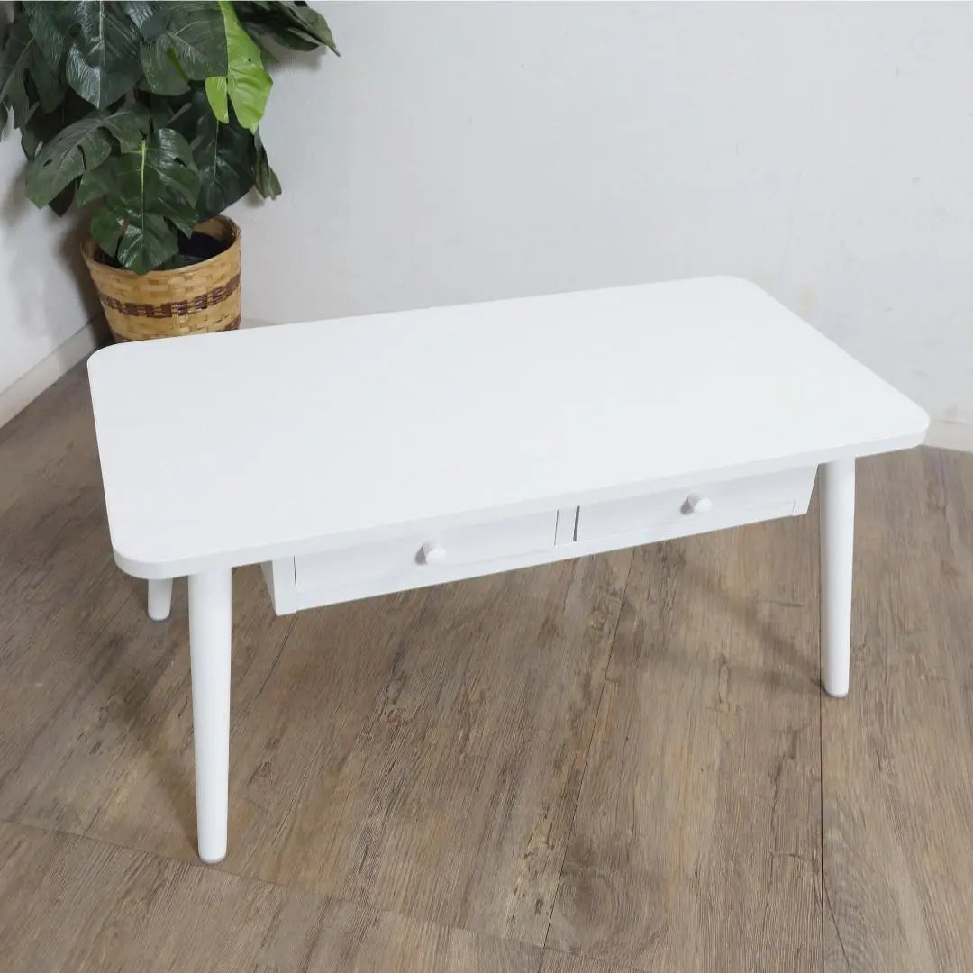 [New] 80cm wide natural wood table with drawers stylish outlet