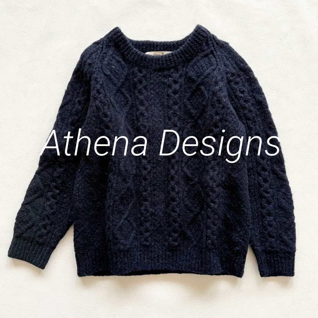 Athena Design ATHENA_DESIGNS Suéter de lana con cuello redondo | アテナデザイン Athena_Designs ウールセーター クルーネック