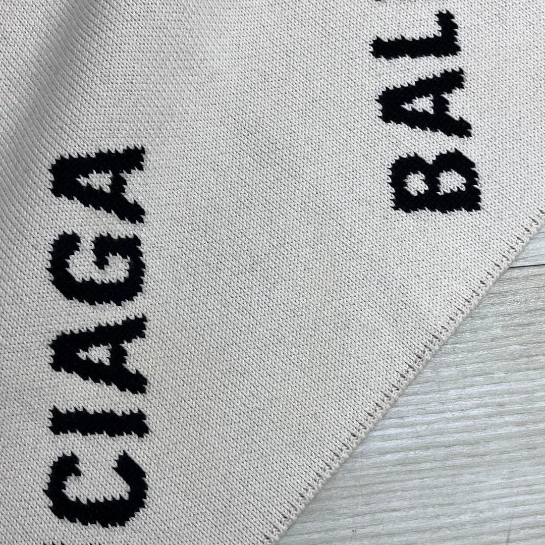 Balenciaga All Over Logo All-over Pattern Crew Neck Knit Sweater