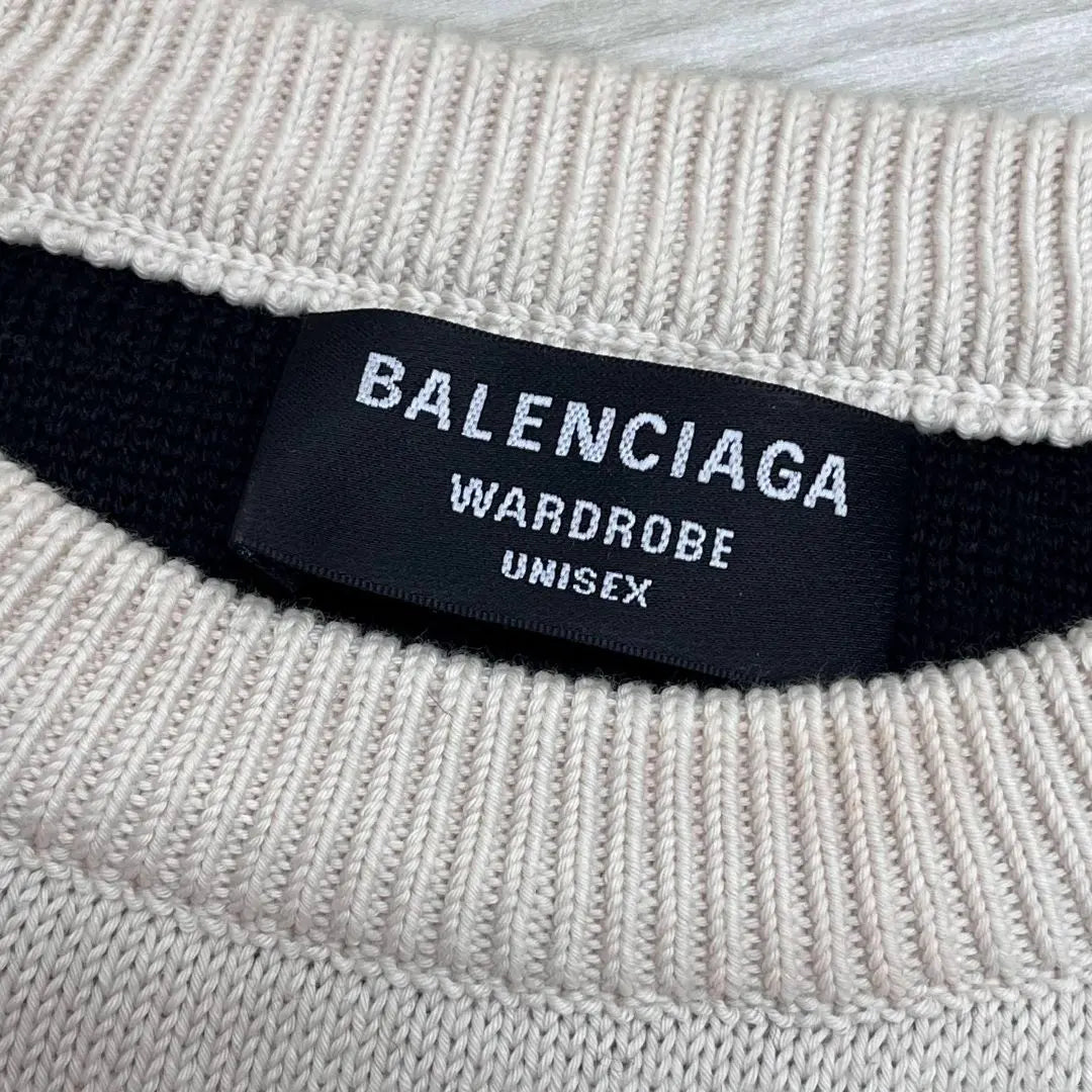 Balenciaga All Over Logo All-over Pattern Crew Neck Knit Sweater