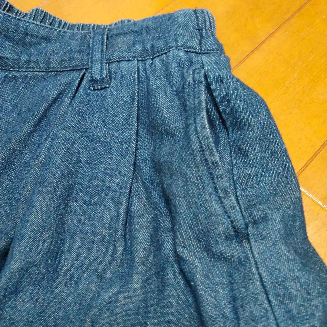 Denim wide pants 140cm