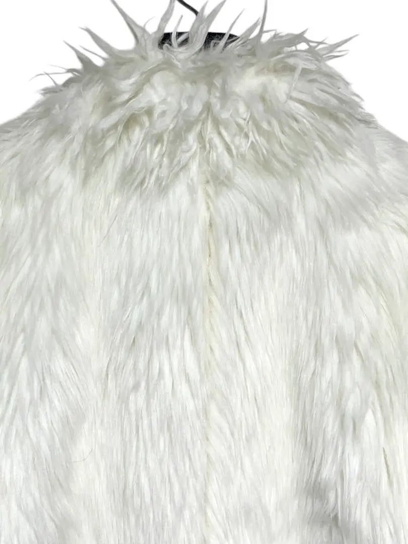 Anonymous shipment, Good condition, Agnes b. Faux fur jacket, White, Size 38