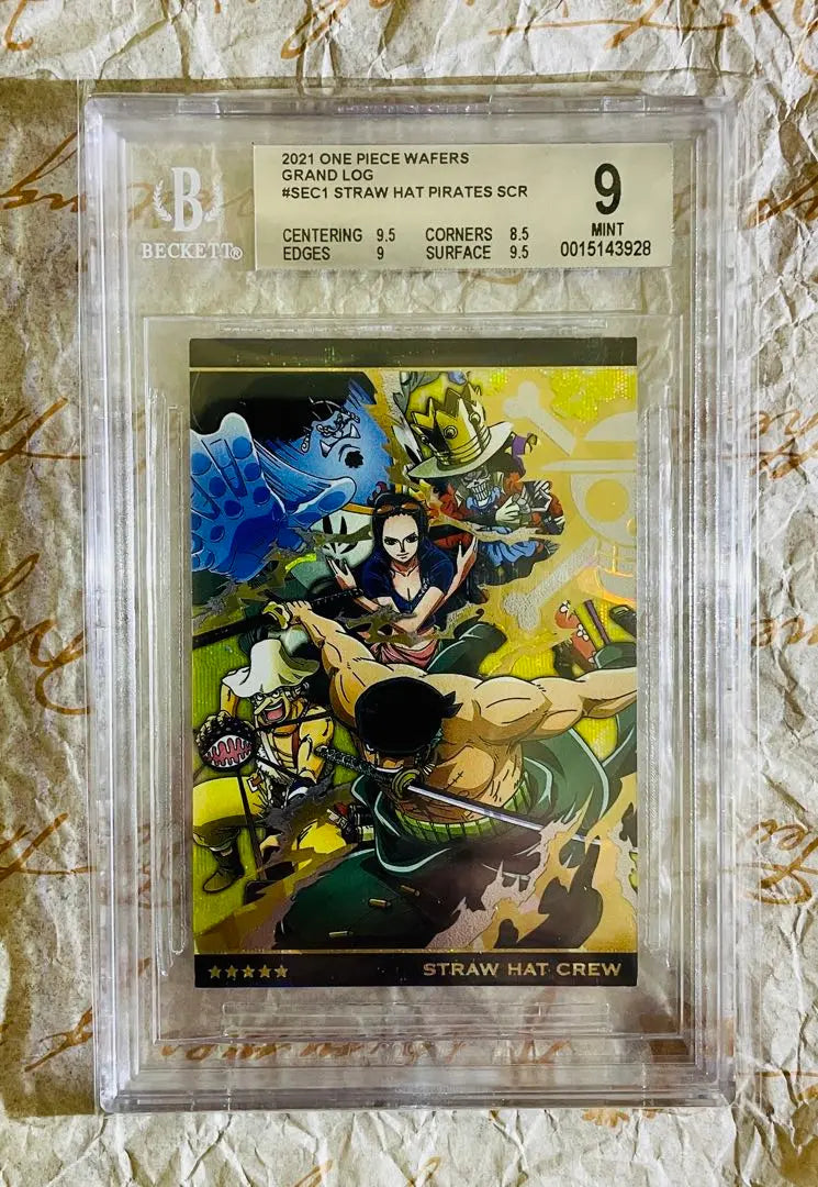 Tarjeta de evaluación BGS 9 de One Piece, tarjeta coleccionable secreta de los Piratas del Sombrero de Paja PSA