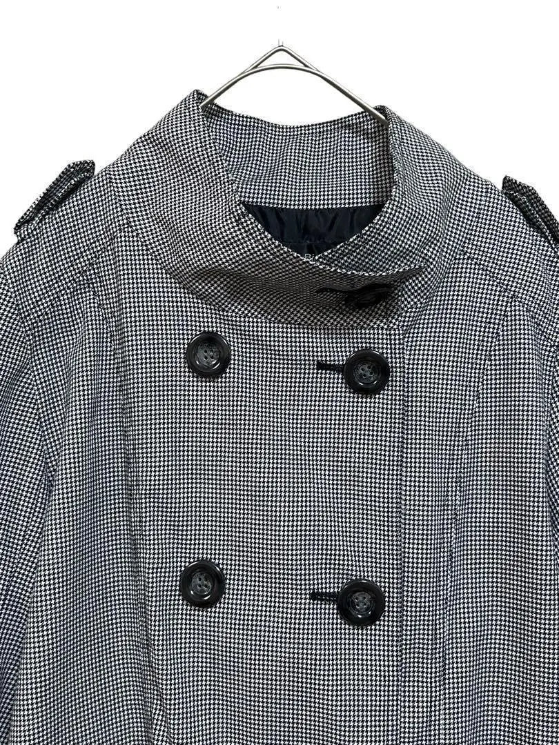 3SC3381 [Aller Bean] Women's Trench Coat Houndstooth Pattern Bicolor