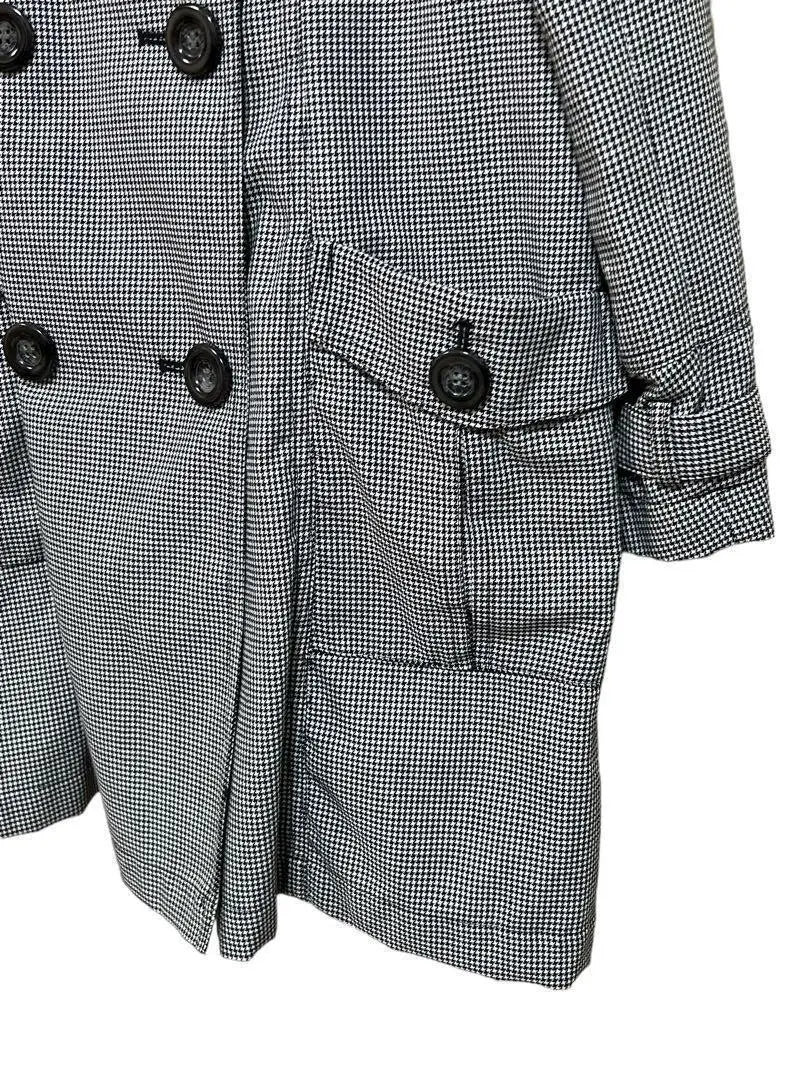 3SC3381 [Aller Bean] Women's Trench Coat Houndstooth Pattern Bicolor