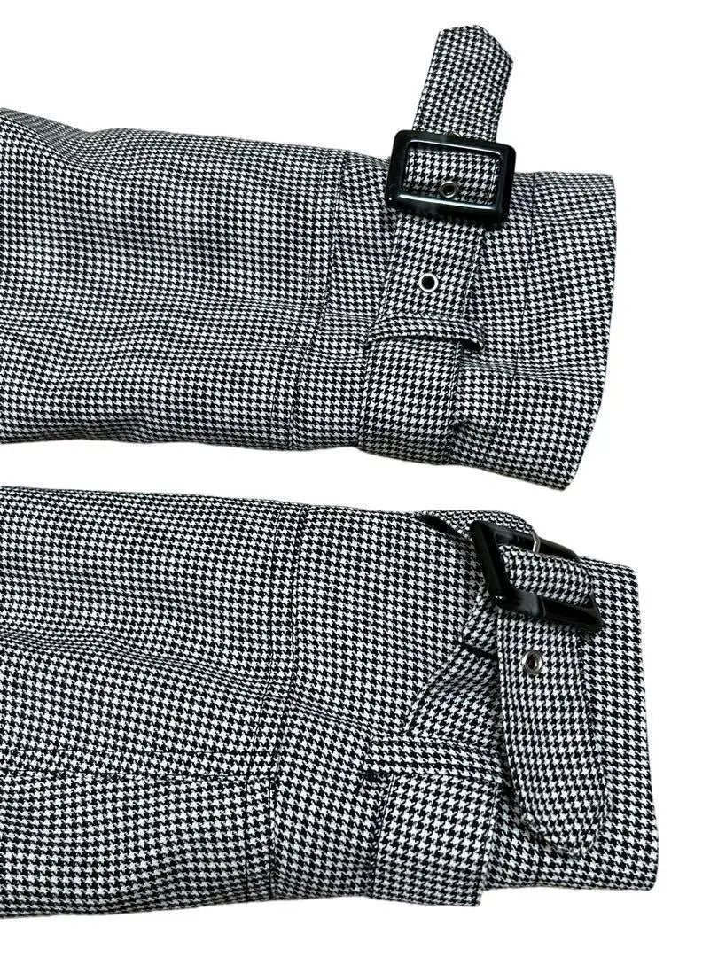 3SC3381 [Aller Bean] Women's Trench Coat Houndstooth Pattern Bicolor