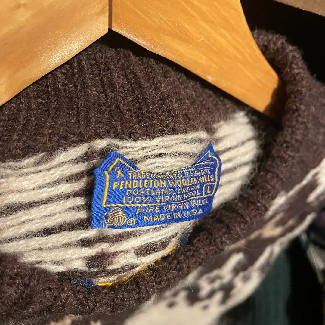 80's made in USA Pendleton Nordic pattern sweater