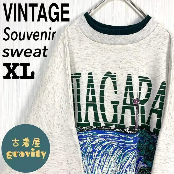 [Popular] Retro vintage clothing ☆ Vintage sweatshirt Canada Niagara Falls Double collar