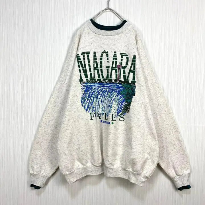 [Popular] Retro vintage clothing ☆ Vintage sweatshirt Canada Niagara Falls Double collar