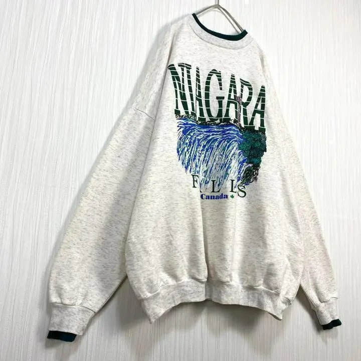 [Popular] Retro vintage clothing ☆ Vintage sweatshirt Canada Niagara Falls Double collar