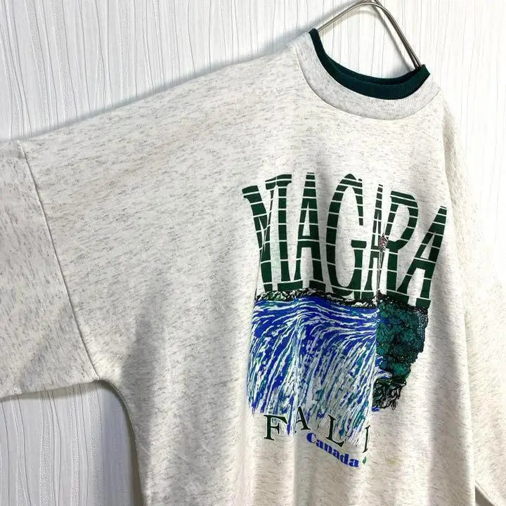 [Popular] Retro vintage clothing ☆ Vintage sweatshirt Canada Niagara Falls Double collar