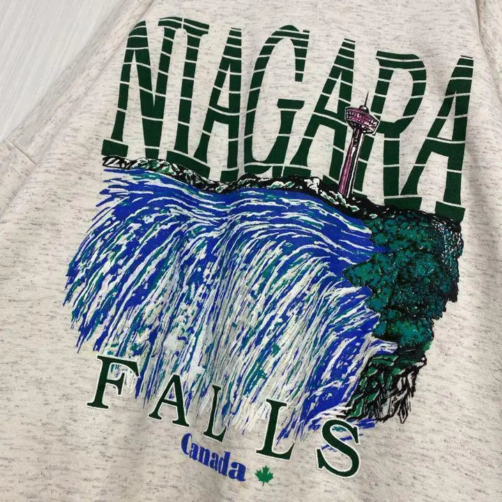 [Popular] Retro vintage clothing ☆ Vintage sweatshirt Canada Niagara Falls Double collar