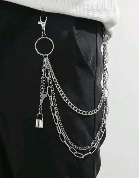 Wallet chain men's street silver American casual cool old clothes