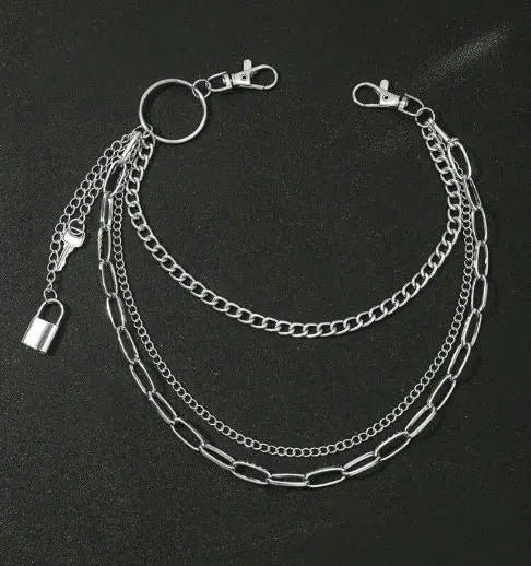 Wallet chain men's street silver American casual cool old clothes