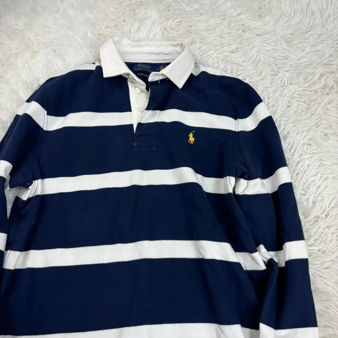 ✨ Beautiful goods ✨ Current POLO RALPH LAUREN Border Long Sleeve Polo Shirt M