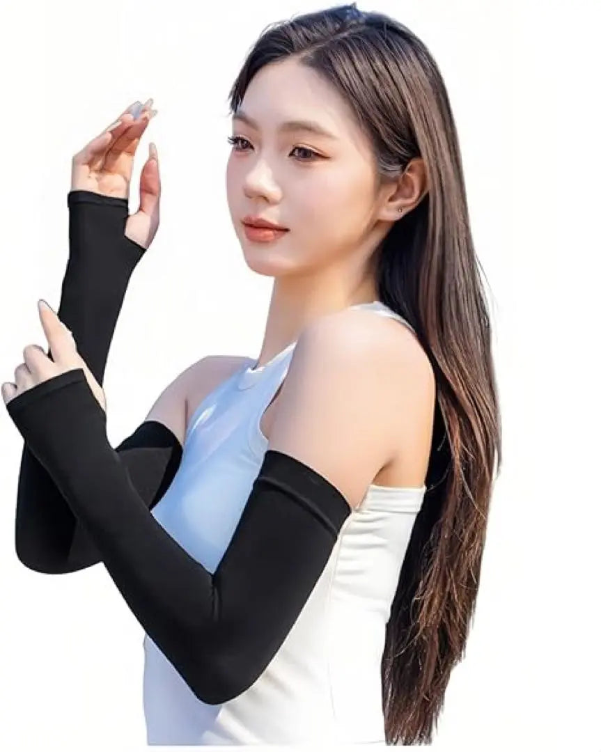 Arm Cover for Women Cool Sunburn UV Arm Cover UPF50 Black