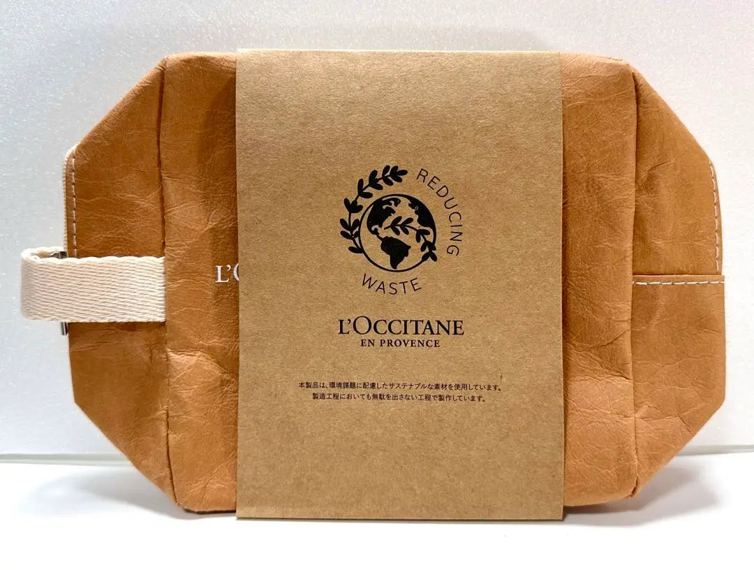 New L'Occitane Washable Paper Pouch Eco With Handle Vintage