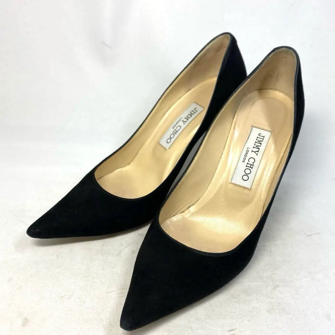 Jimmy Choo Size notation "37 1/2" Approximately 23.5-24 Black suede