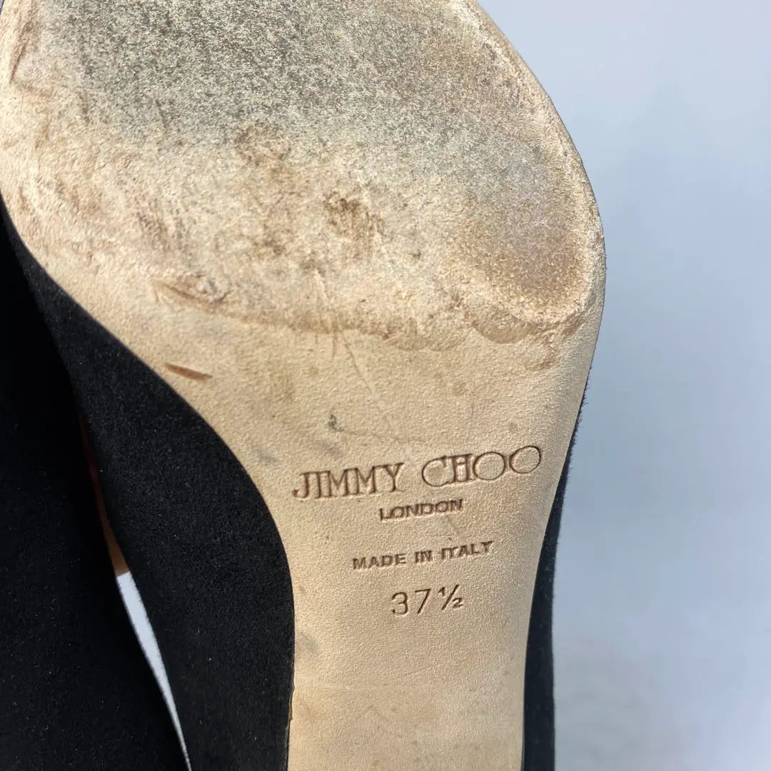 Jimmy Choo Size notation "37 1/2" Approximately 23.5-24 Black suede