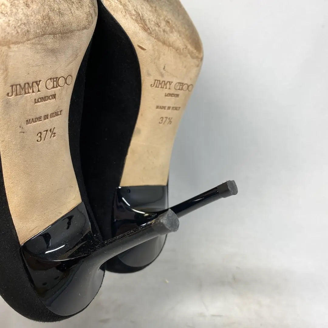 Jimmy Choo Size notation "37 1/2" Approximately 23.5-24 Black suede